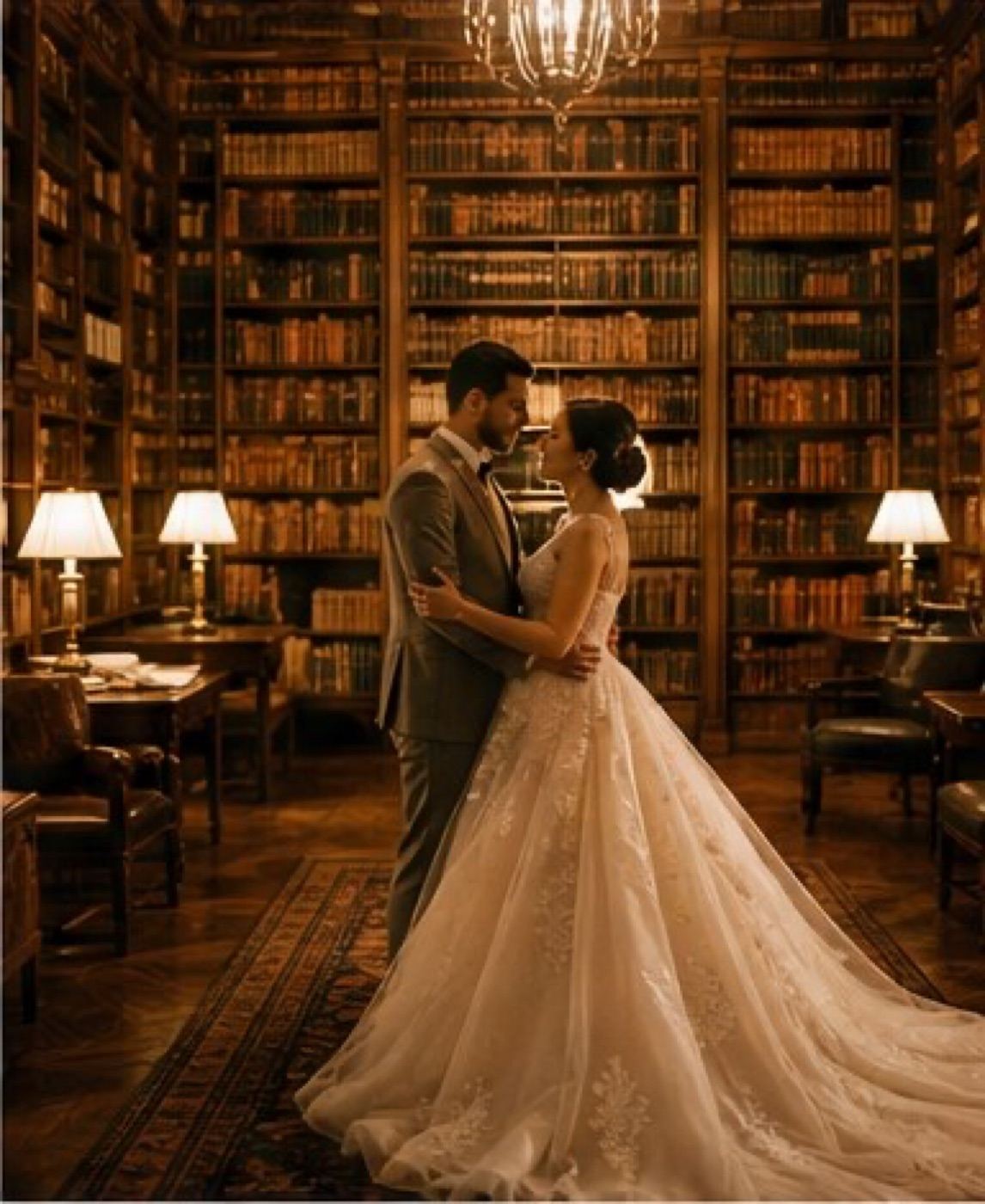 Bride in a grand Cleveland interior
