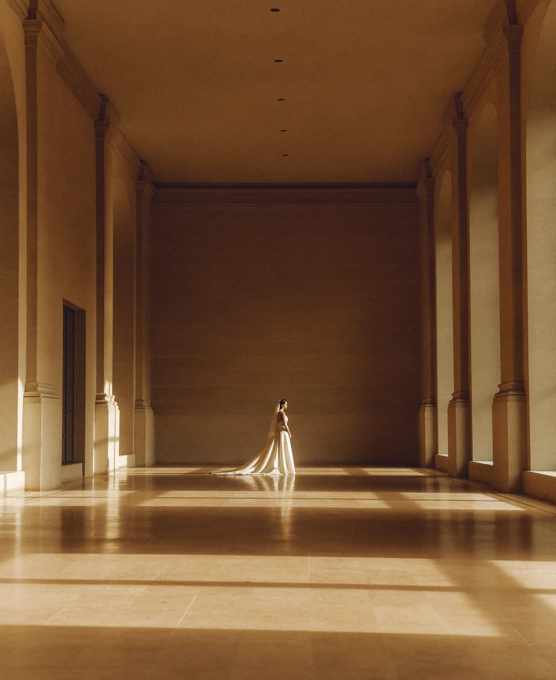 Bride in a grand Cleveland interior