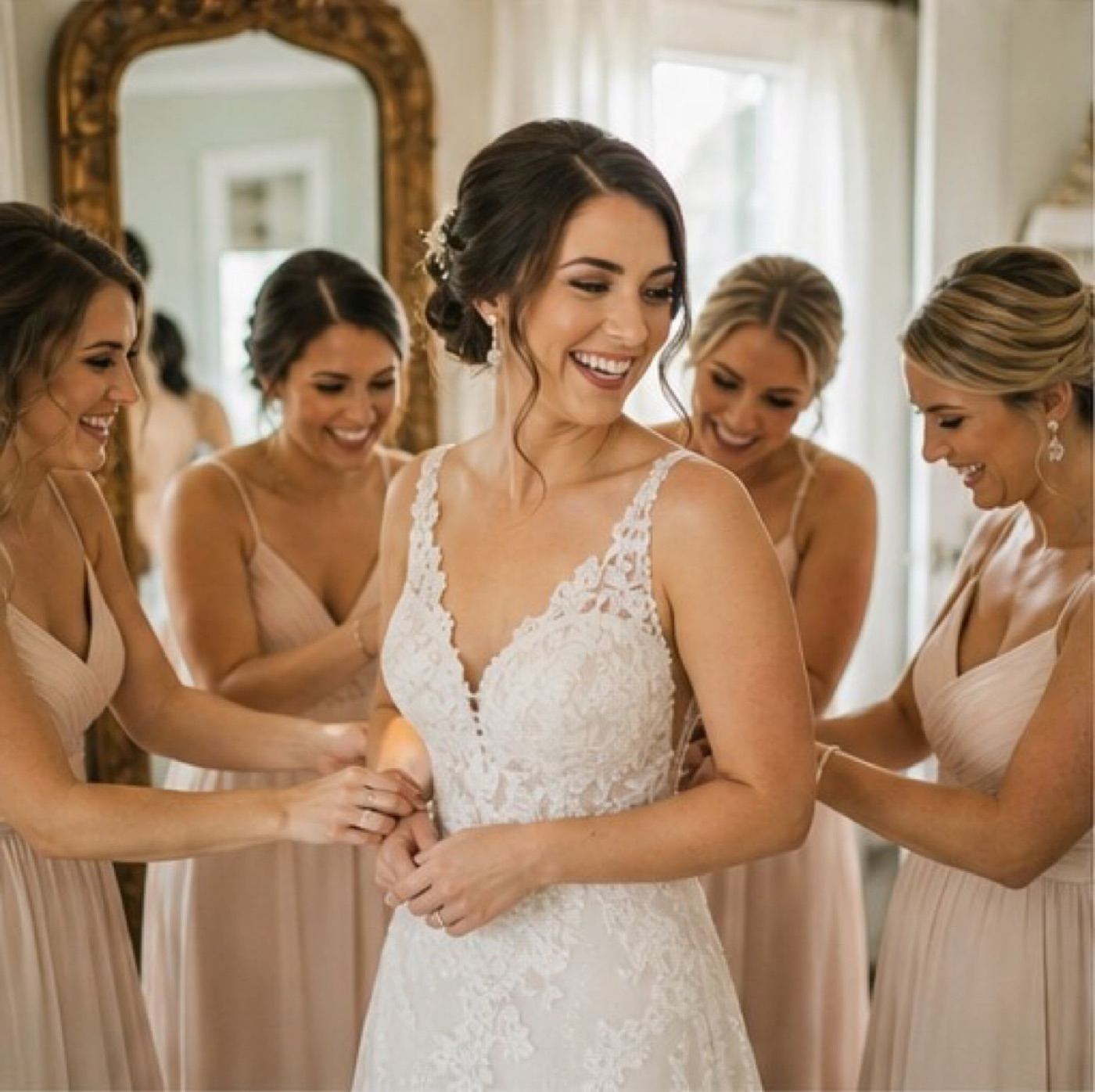 Bridesmaids during getting ready