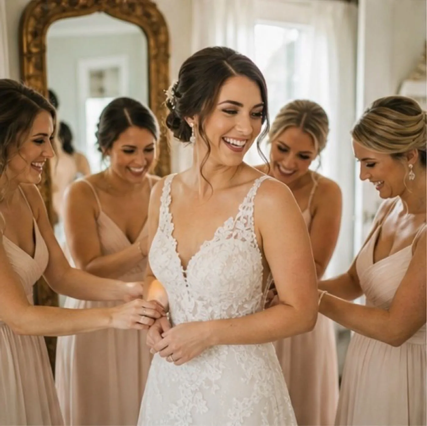 Bridesmaids during getting ready