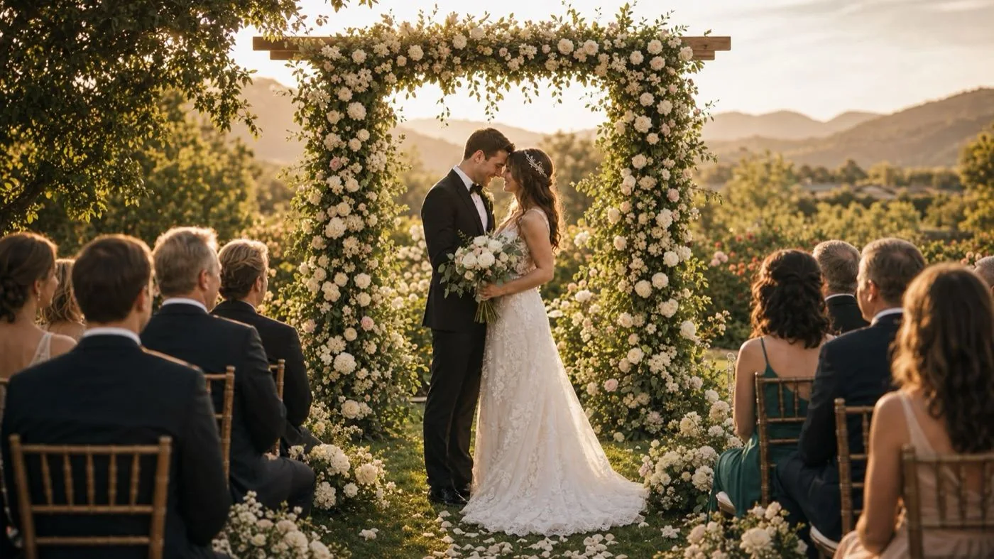 reception tablescape set for a winery wedding