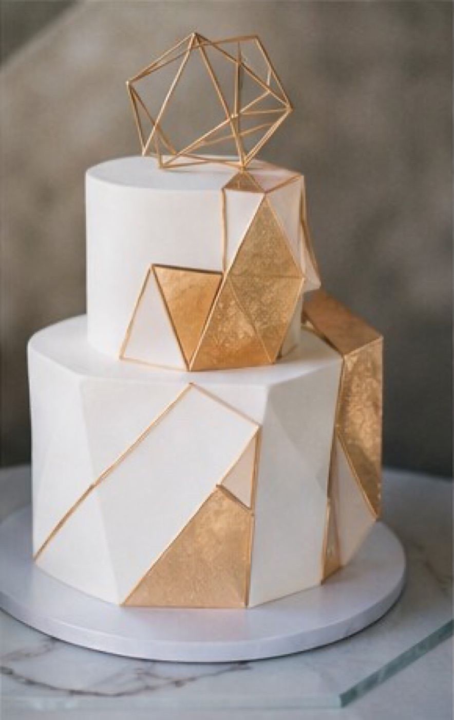 Modern geometric wedding cake