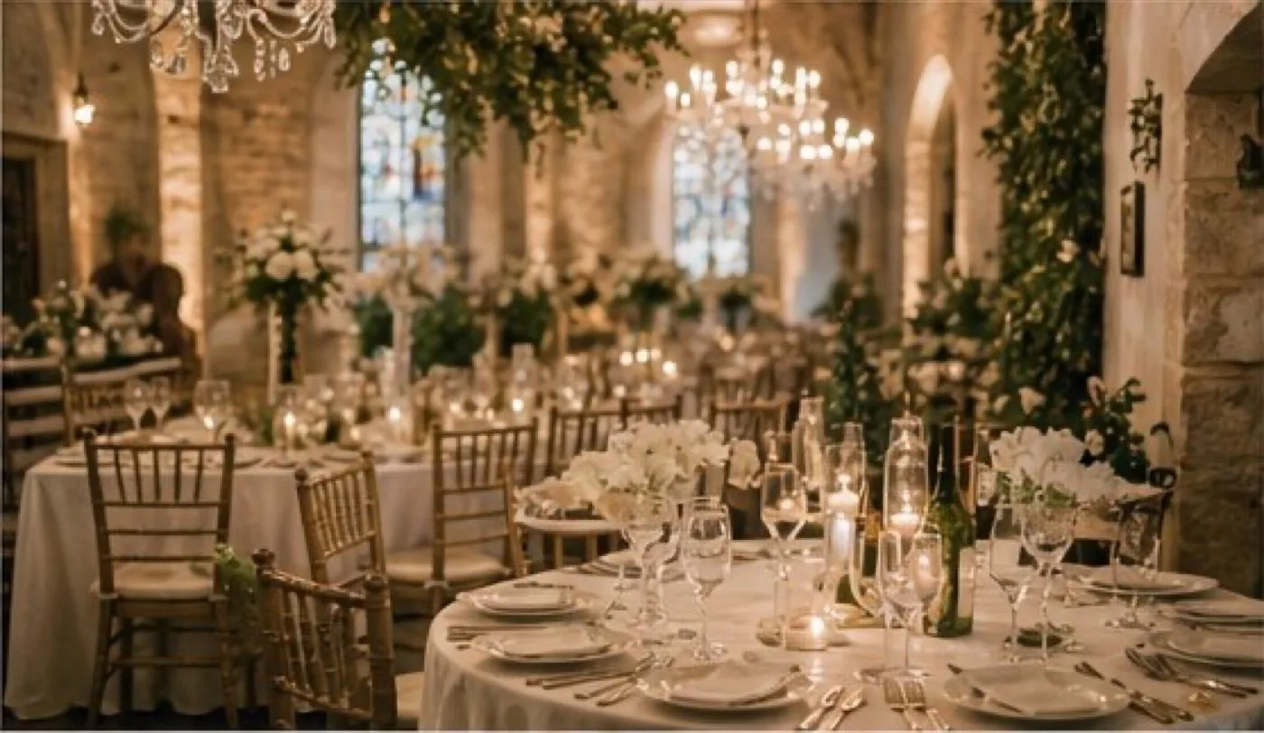 first dance under ballroom chandeliers
