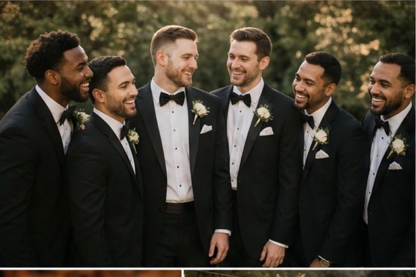 Groomsmen in the garden