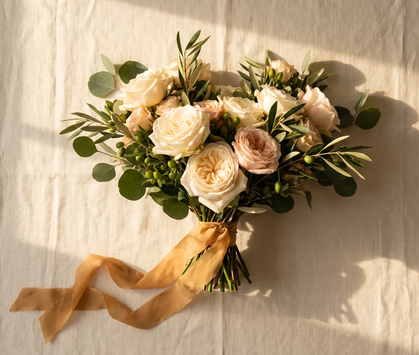 Wedding invitation suite, flat lay