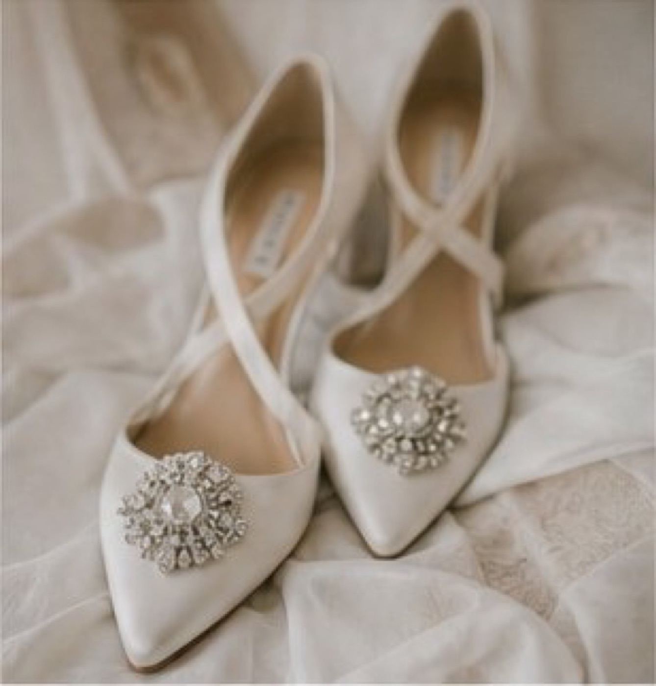 Jeweled bridal heels, wedding detail