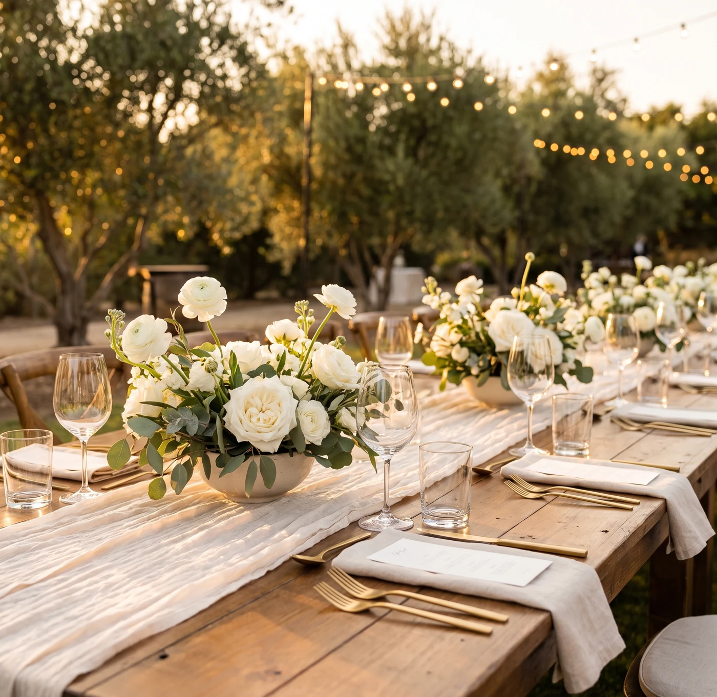 gold chandelier ballroom set for a wedding reception
