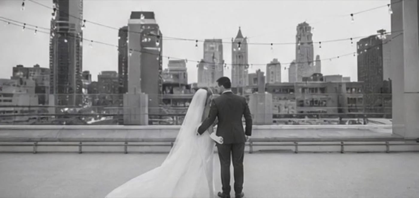 Downtown Cleveland rooftop with skyline