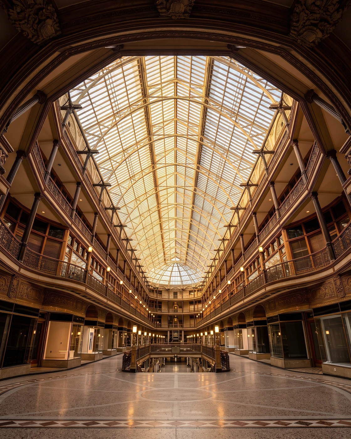 The skylit galleria of the Hyatt Regency Cleveland at The Arcade, a Cleveland wedding venue