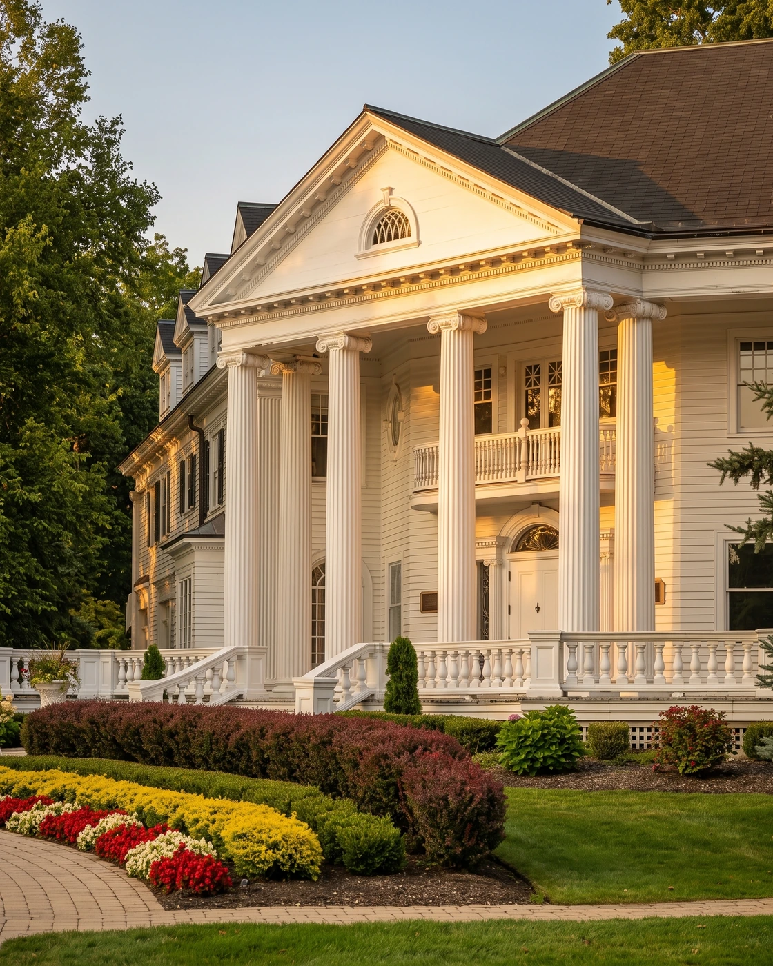 Mooreland Mansion at golden hour, a Kirtland Cleveland-area wedding venue